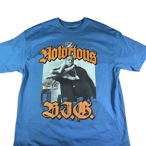 The Notorious B.I.G. blue T-shirt Size S - Picture 2 of 4